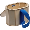 Коробка Drummer, овальная, с синей лентой, синий, дерево