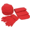 Флисовый набор "Метель" шапка, шарф, перчатки, красный, флис, 190 гр/м4, красный, флис