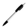 TRIS, ручка шариковая, белый корпус/черный, пластик, черный, белый, пластик