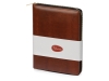 Бизнес-блокнот на молнии А5 «Fabrizio» с RFID защитой и ручкой, коричневый, серебристый, кожзам
