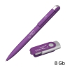 Набор ручка + флеш-карта 8 Гб в футляре, покрытие soft touch, фиолетовый, металл/soft touch