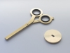 Настольные ножницы на магнитной подставке SCISSORS GOLD золотые, черный, японская нержавеющая сталь