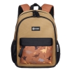 Рюкзак TORBER CLASS X Mini, хаки с орнаментом, полиэстер 900D + Мешок для сменной обуви в подарок!, коричневый