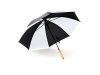 Зонт-трость FARGO, полуавтомат, черный, белый, полиэстер
