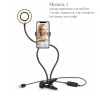 LED лампа Selfie с держателем для мобильного телефона и микрофона, пластик, металл