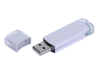 USB 2.0- флешка промо на 4 Гб прямоугольной классической формы, серебристый, металл