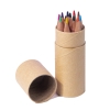 Набор цветных карандашей мини FLORA ,12 цветов, в тубе, дерево, картон, бежевый