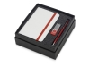 Подарочный набор Reporter Plus с флешкой, ручкой и блокнотом А6, красный, пластик, металл, картон