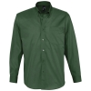 Рубашка мужская с длинным рукавом Bel Air, темно-зеленая, зеленый, хлопок