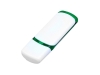 USB 2.0- флешка на 4 Гб с цветными вставками, зеленый, белый, пластик