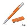 Набор ручка "Clas" + флеш-карта "Case" 8 Гб в футляре, покрытие soft touch, оранжевый, металл/пластик/soft touch