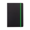 Блокнот на резинке с цветным срезом, А5, черный; зеленый, бумага