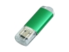 USB 2.0- флешка на 16 Гб с прозрачным колпачком, зеленый, металл