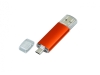 USB 2.0/micro USB- флешка на 16 Гб, оранжевый, металл
