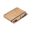Бамбуковый блокнот с ручкой, бежевый, бамбук