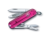Нож-брелок VICTORINOX Classic, 58 мм, 7 функций, полупрозрачный розовый, пластик abs / cellidor