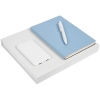 Набор Flex Shall Recharge, голубой, голубой, пластик; коробка - переплетный картон, ежедневник - искусственная кожа; ручка - пластик; внешний аккумулятор - покрытие софт-тач, покрытие софт-тач 