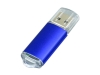 USB 2.0- флешка на 32 Гб с прозрачным колпачком, синий, металл