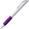 Ручка шариковая Grip, белая с фиолетовым, белый, фиолетовый, корпус - пластик, abs; грип - резина, термопластичная