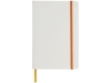 Блокнот А5 «Spectrum» с белой обложкой и цветной резинкой, белый, оранжевый, пвх