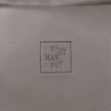 Дорожная косметичка Cubo, серая с логотипом, серый, кожзам