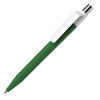Ручка шариковая DOT, зеленый корпус/белый клип, soft touch покрытие, пластик, зеленый, пластик