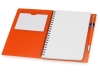 Блокнот «Контакт» с ручкой, оранжевый, полипропилен