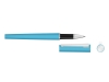 Ручка металлическая роллер «Brush R GUM» soft-touch с зеркальной гравировкой, голубой, soft touch