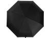 Зонт складной «Lumet» с куполом из переработанного пластика, автомат, черный, полиэстер, пластик