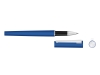 Ручка металлическая роллер «Brush R GUM» soft-touch с зеркальной гравировкой, синий, soft touch