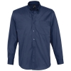 Рубашка мужская с длинным рукавом Bel Air, темно-синяя (кобальт), синий, серый, хлопок