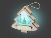 Новогодняя подвеска с подсветкой «Ёлочка» с индивидуальным дизайном, натуральный, дерево