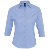 Рубашка женская с рукавом 3/4 Effect 140, голубая, голубой, хлопок 97%; эластан 3%, плотность 140 г/м²; поплин стрейч