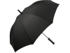 Зонт-трость «Resist» с повышенной стойкостью к порывам ветра, черный, полиэстер