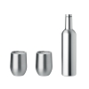 Набор: бутылка и кружки, тускло-серебряный, металл / нержавеющая сталь