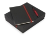 Подарочный набор «Jacque» с ручкой-подставкой и блокнотом А5, черный, красный, пластик, металл, картон