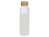 Стеклянная бутылка для воды в силиконовом чехле «Refine», белый, прозрачный, бамбук, стекло, силикон