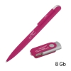 Набор ручка + флеш-карта 8 Гб в футляре, покрытие soft touch, розовый, металл/soft touch