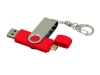 USB 2.0- флешка на 32 Гб с поворотным механизмом и дополнительным разъемом Micro USB, красный, серебристый, пластик, металл