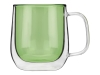 Кружка с двойными стенками «Ubud», зеленый, прозрачный, стекло