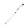 CLICKER TOUCH, ручка шариковая со стилусом для сенсорных экранов, белый/хром, металл, белый, серебристый, металл