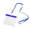 Ланъярд с держателем для бейджа MAES, синий; 11,2х0,5 см; полиэстер, пластик; тампопечать, шелкограф, синий, полиэстер, пластик