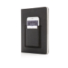 Блокнот Deluxe с кармашком для телефона, черный, бумага; polyurethane
