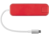 Хаб USB Type-C 3.0 «Chronos», красный, пластик, алюминий
