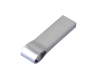 USB 2.0-флешка на 16 Гб с мини чипом и боковым отверстием для цепочки, серебристый, металл