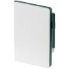 Ежедневник White Shall, недатированный, белый с зеленым, зеленый, белый, искусственная кожа; покрытие софт-тач