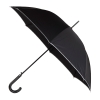 Зонт-трость ROYAL, черный, эпонж, пластик, черный, пластик, эпонж