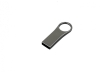 USB 2.0- флешка на 8 Гб с мини чипом, компактный дизайн с большим круглым отверстием, серебристый, металл