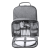 Набор для пикника KAZOR: рюкзак и посуда из пластмасс, полиэстер 600D RPET / PEVA, серый, полиэстер 600d rpet/ peva