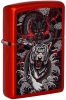 Зажигалка ZIPPO Dragon Tiger Design с покрытием Metallic Red, латунь/сталь, красная, 38x13x57 мм, красный